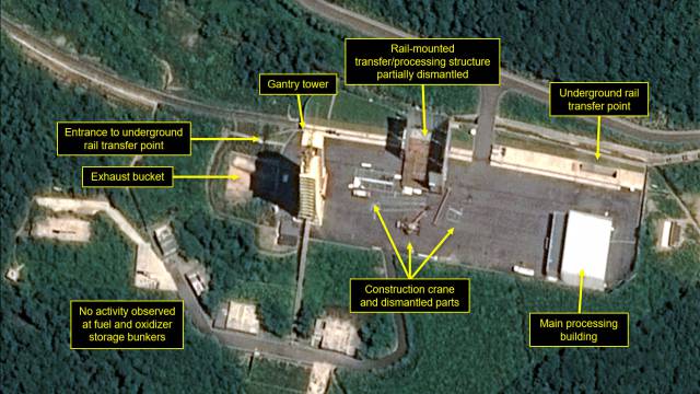 Imagen satelital del complejo de Sohae.