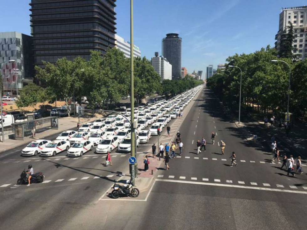 Paseo de la Castellana avenue in Madrid.