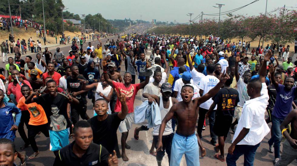 Seguidores del Movimiento para la liberación del Congo, esta semana, en RDC.