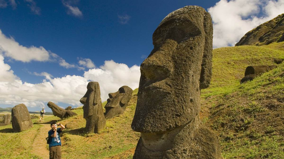 Un moái, en la isla de Pascua.rn 