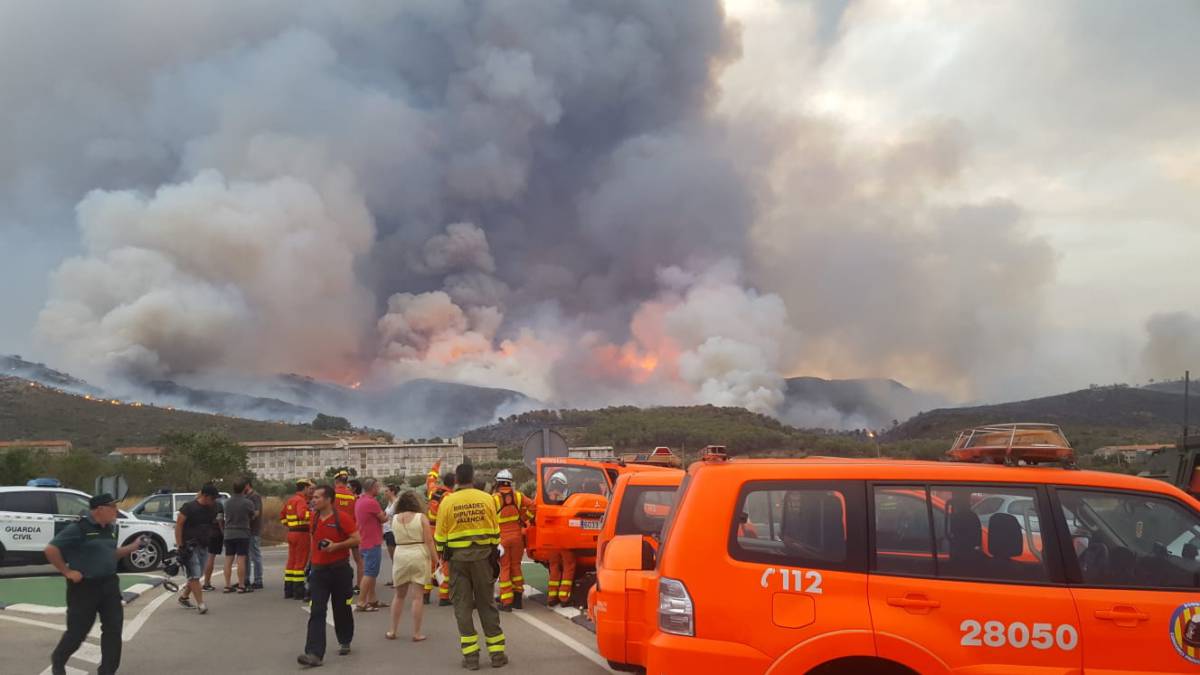 El incendio de Llutxent (Valencia).