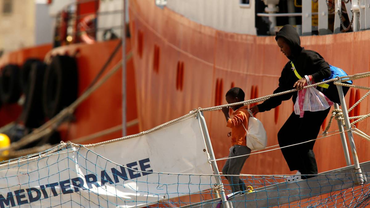 Los migrantes del 'Aquarius', en La Valeta.