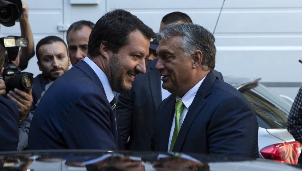 Matteo Salvini y Viktor Orbán el pasado 28 de agosto en Milán.