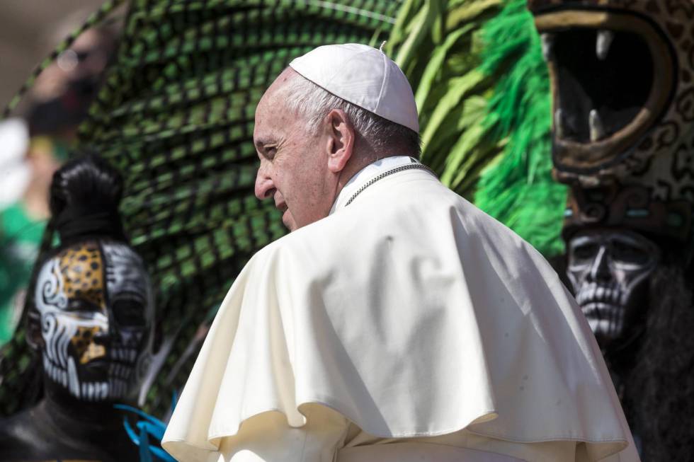 El papa Francisco, esta semana junto a un grupo de Quintana Roo (MÃ©xico) en Roma.