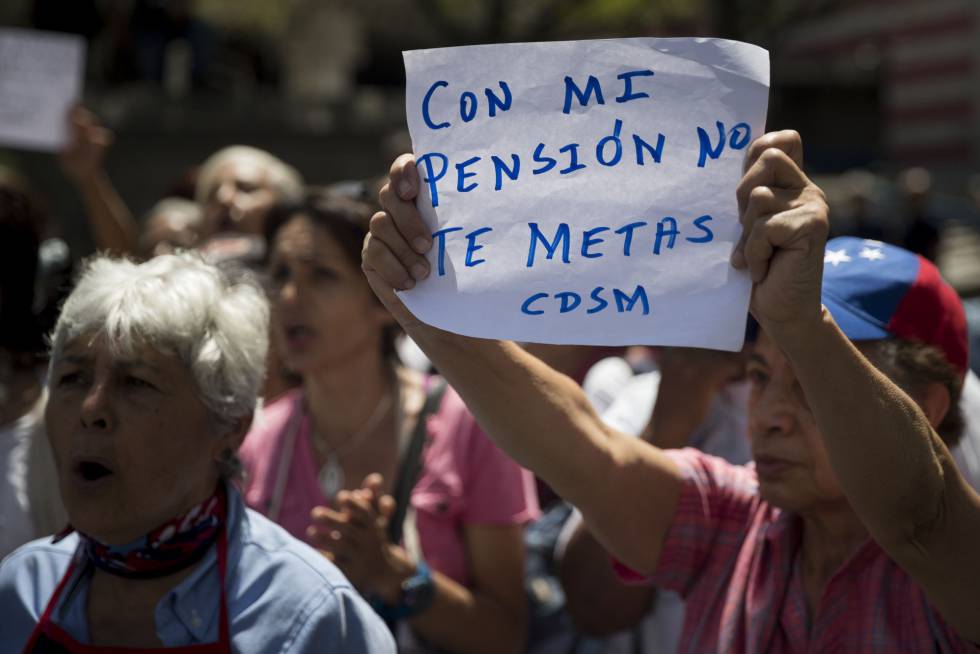 Protestas de pensionistas en Venezuela