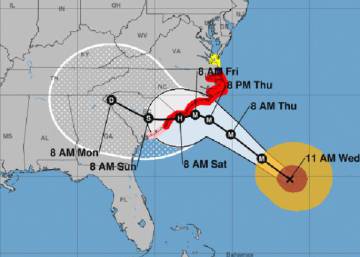 Así es la trayectoria del huracán Florence