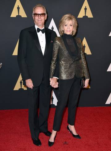 Los hermanos actores Peter y Jane Fonda, en los Oscar, en Los Ángeles, en 2015.