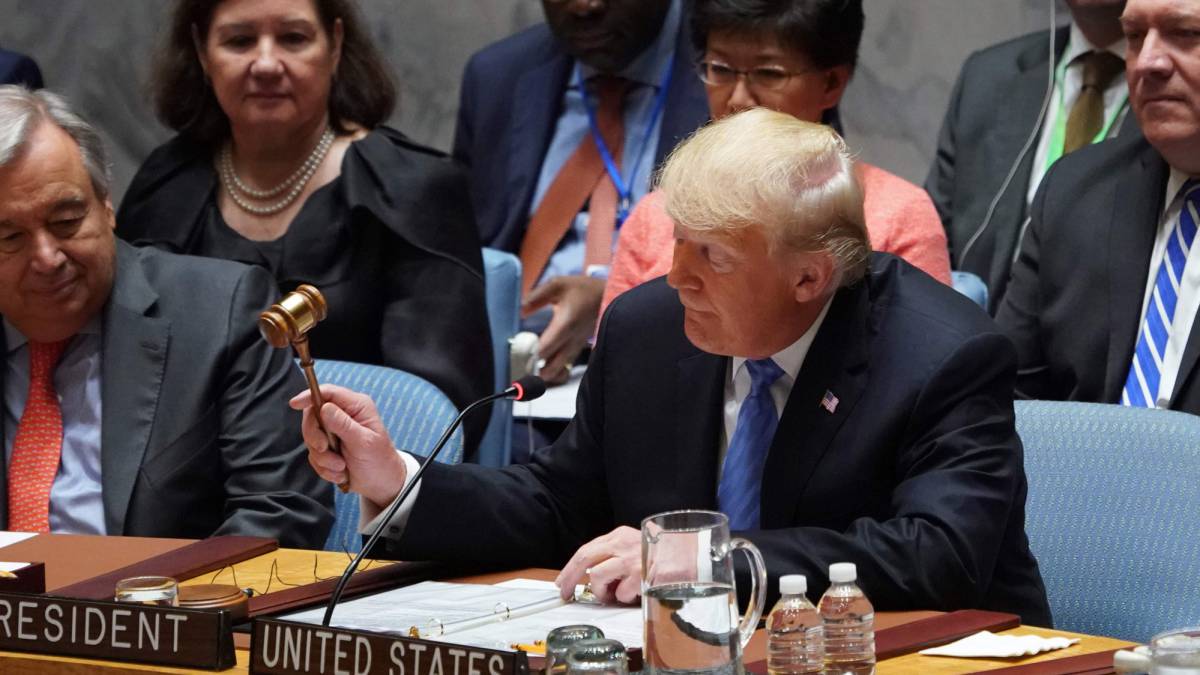 Trump abre la sesión del Consejo de Seguridad.
