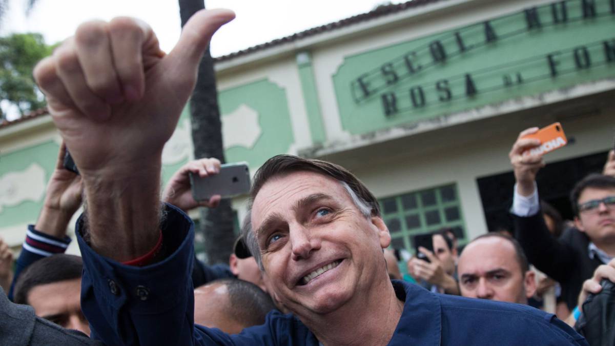 Bolsonaro, el domingo después de votar.