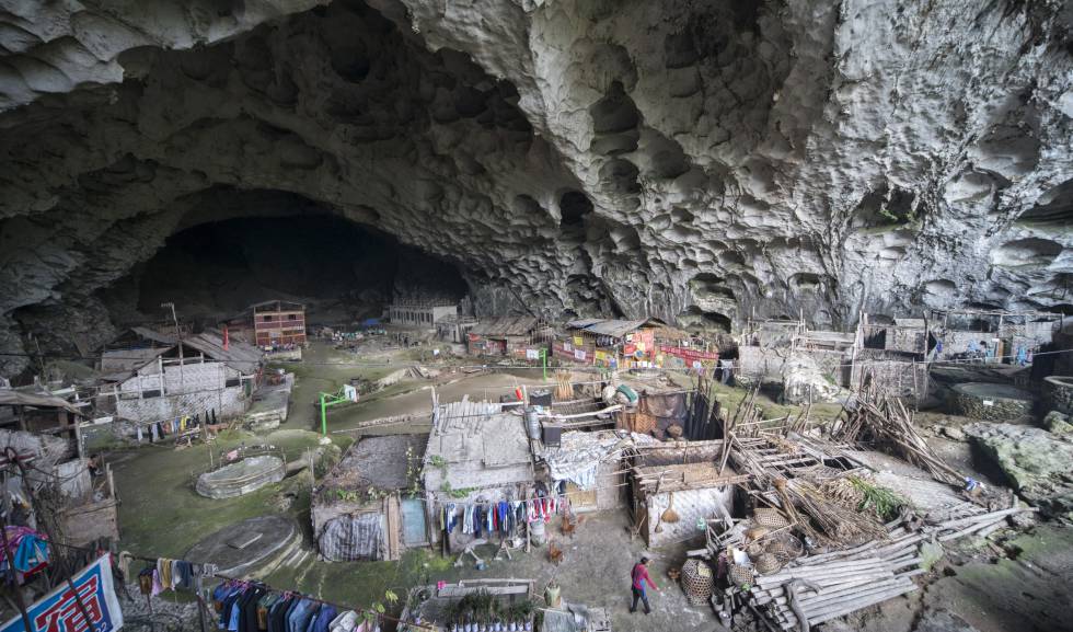Vista panorámica de la cueva de Zhongdong.
