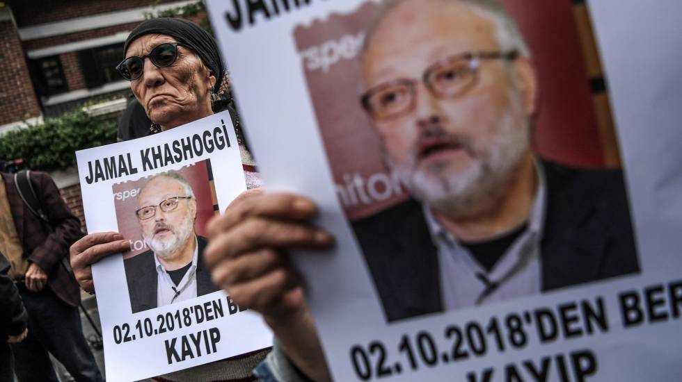 Protestas frente al consulado de Arabia Saudí en Estambul por la desaparición de Jamal Khashoggi.