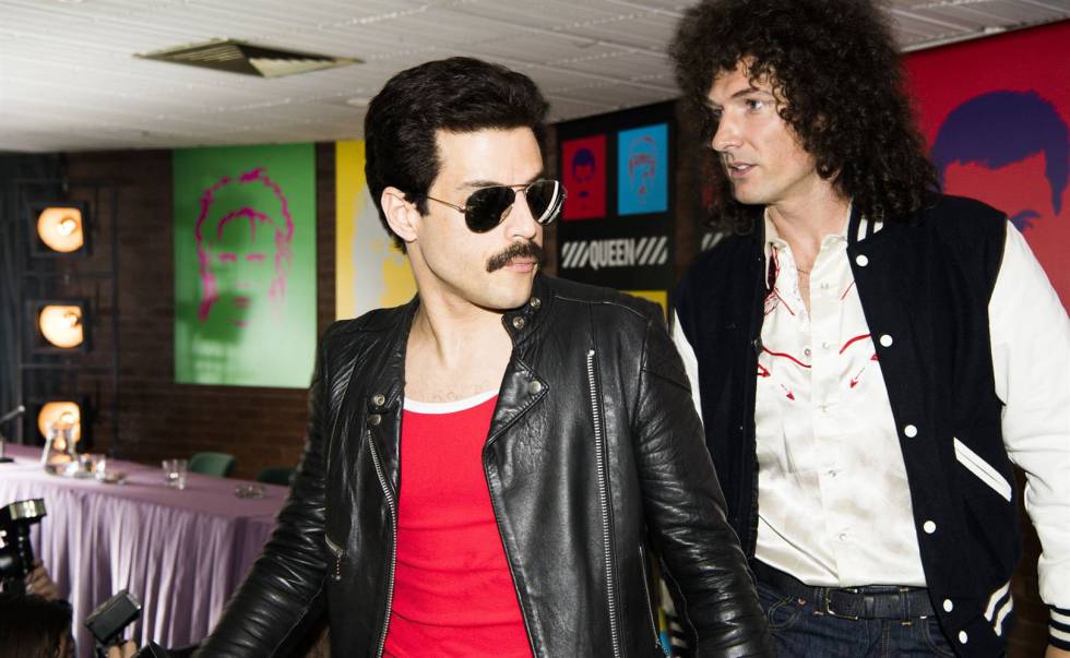 Rami Malek y Gwilym Lee como Freddie Mercury y Bryan May en 'Bohemian Rhapsody'.