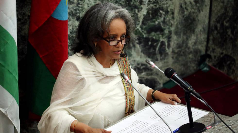 La recién elegida presidenta Sahlework Zewde, en Addis Abeba, este jueves.