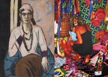 'Quappi con suéter rosa' de Beckmann y una obra de Fardou Keuning.