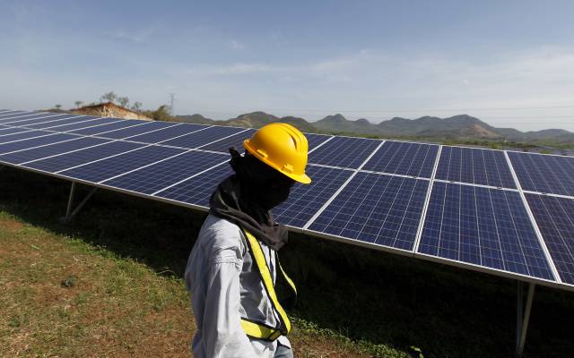 Un panel solar en Honduras.