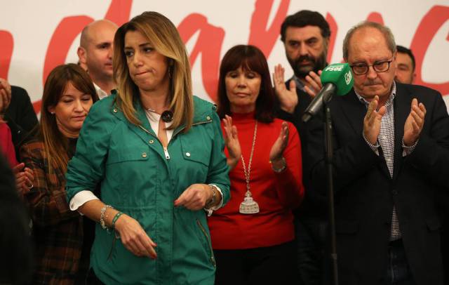 Susana Díaz comparece al término del recuento.