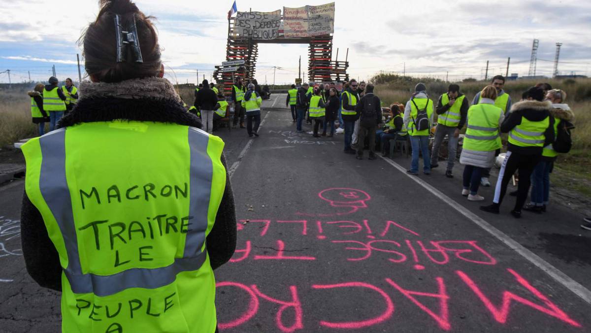 Protesta de ‘chalecos amarillos’ en el sur de Francia.