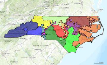 División de los distritos de Carolina del Norte para las elecciones legislativas en Estados Unidos de 2013 hasta 2016.