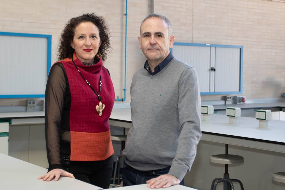 La ginecóloga María Isabel Acién y el jefe del departamento de Ingeniería Mecánica y Energía de la UMH, Miguel Sánchez, autores del proyecto.rn  