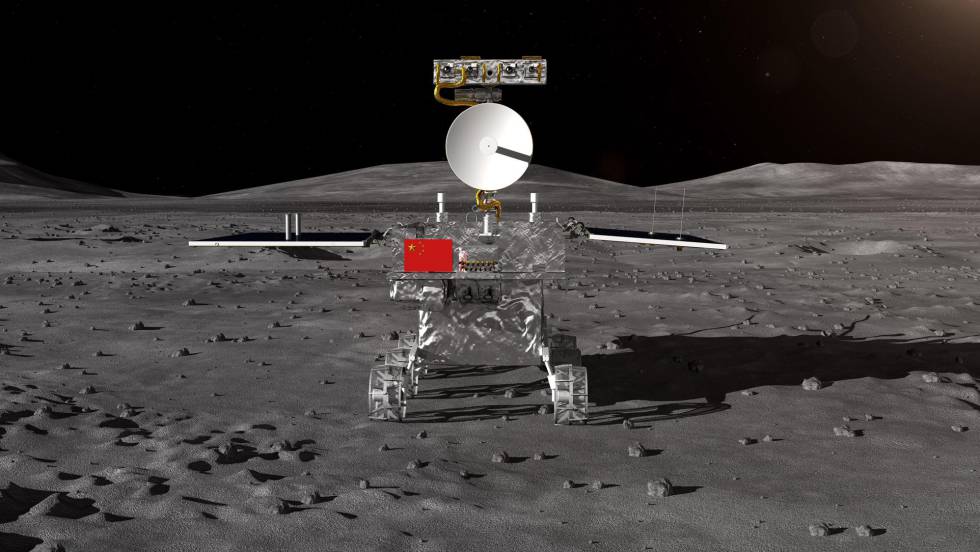 Recreación del vehículo lunar de la sonda 'Chang'e-4'.