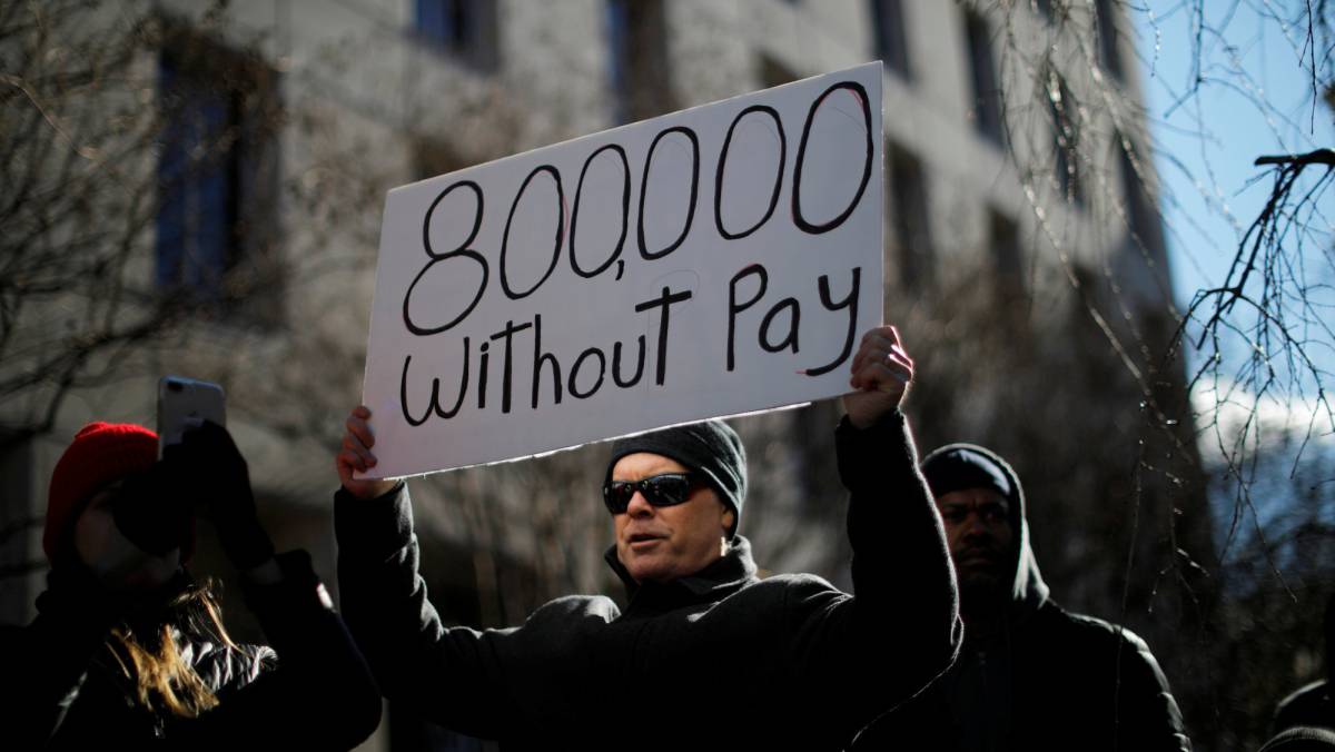 Protestas en Washington contra el bloqueo.