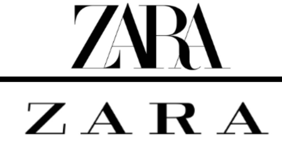Above, the new logo of Zara.  Below, the one used since 2010.