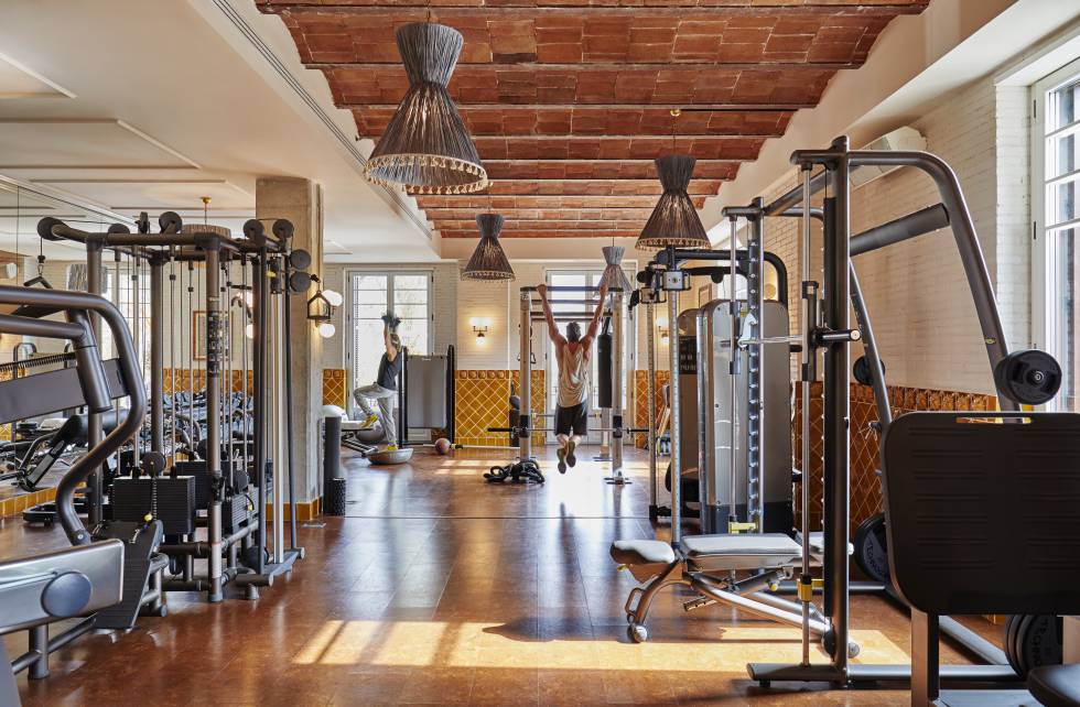 Los interiores del gimnasio del club Soho House Barcelona.