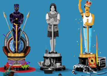 La estatuilla de los Oscar se adapta a cada película en estas ilustraciones
