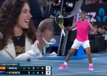 La eufórica reacción al triunfo de Nadal, su hermana, Moyá y Meri... y la sorprendente de Kyrgios