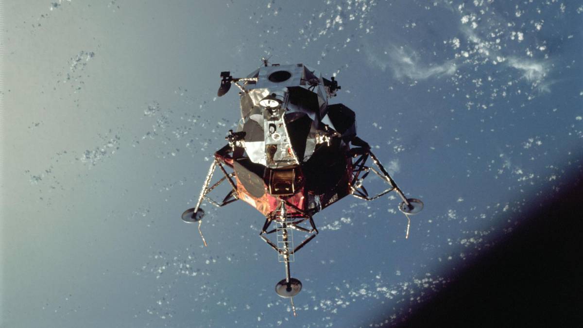 Una vista del módulo lunar 'Araña' del 'Apolo 9'.