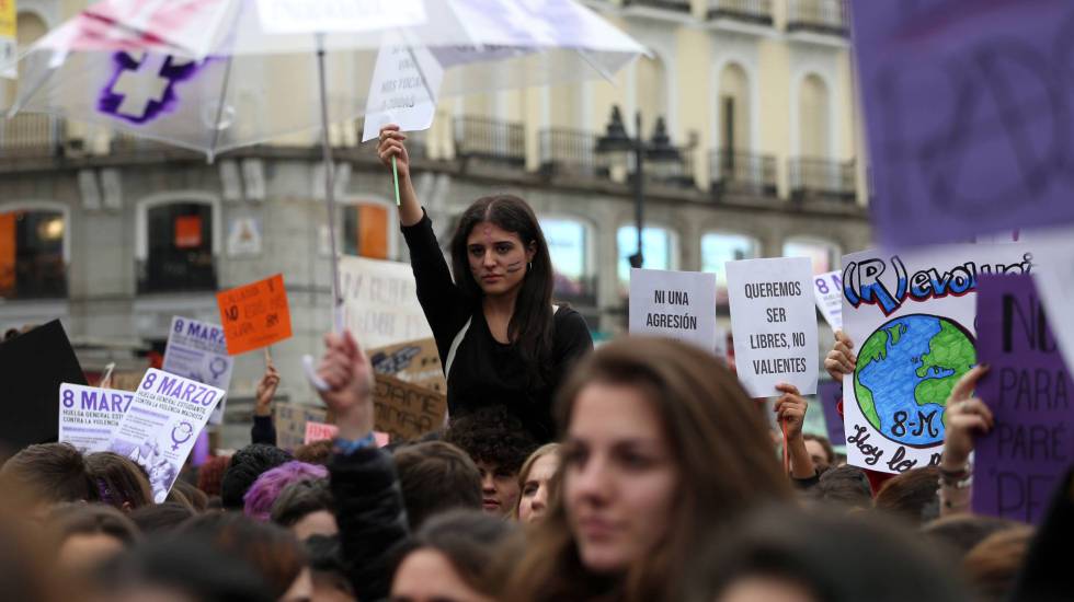 Concentración del pasado 8 de marzo, Día Internacional de la Mujer, en la puerta del Sol de Madrid. 