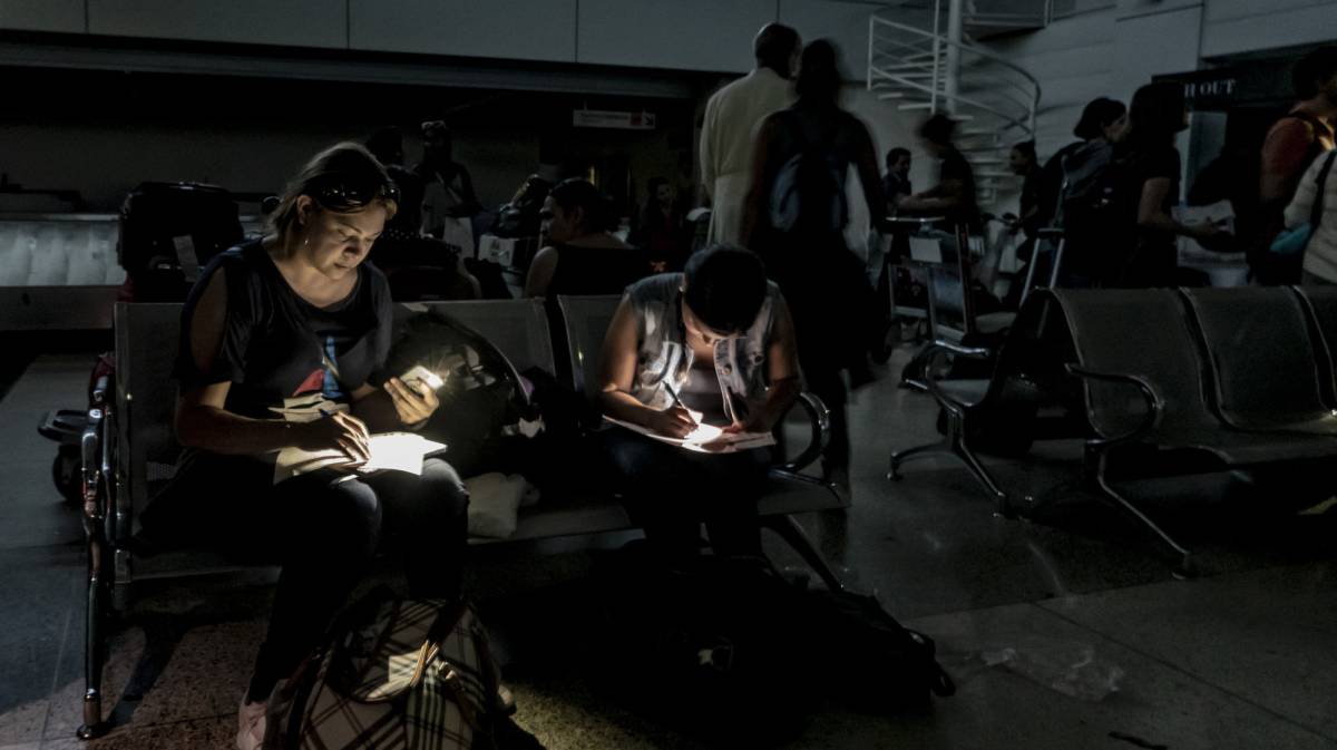 Una sala del aeropuerto de Caracas.
