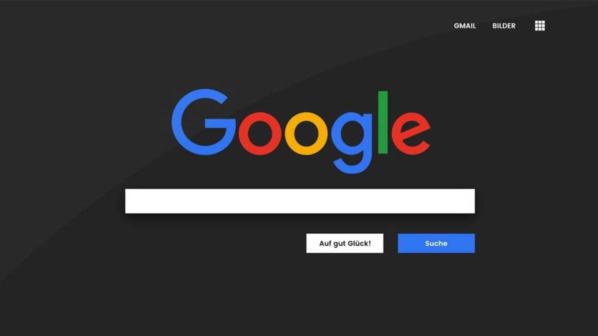 Home de Google en modo oscuro.