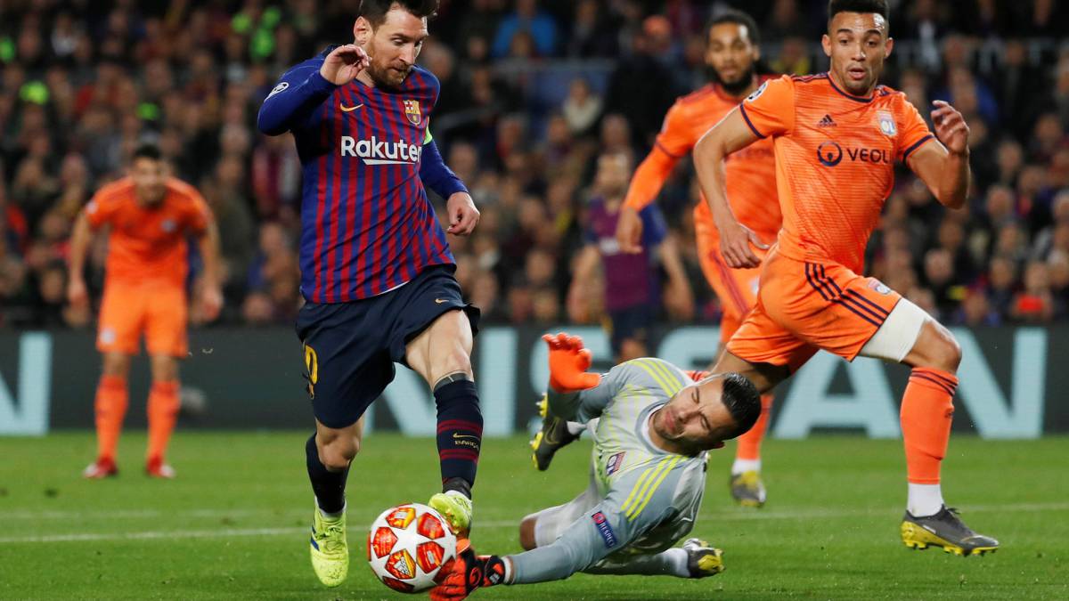 Messi sortea a Anthony Lopes.