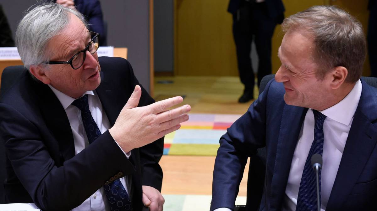 Juncker y Tusk, este miércoles en Bruselas.