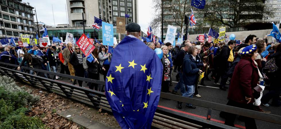 Marcha en Londres, este fin de semana, contra la salida del Reino Unido de la UE.