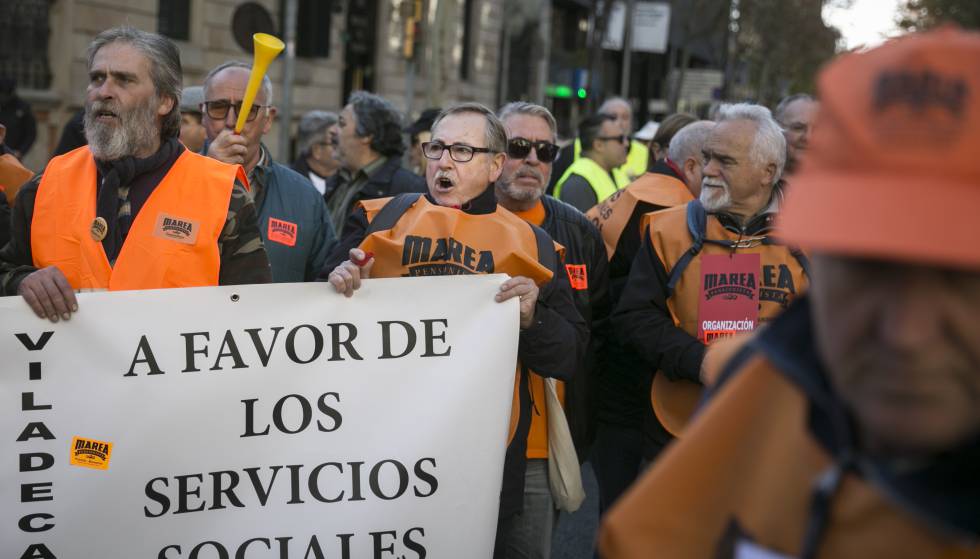 Manifestación de pensionistas en Barcelona