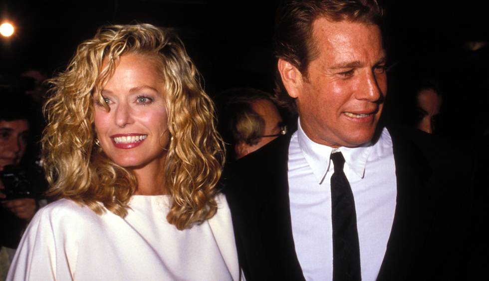 Farrah Fawcett y Ryan O'Neal, en 2002.