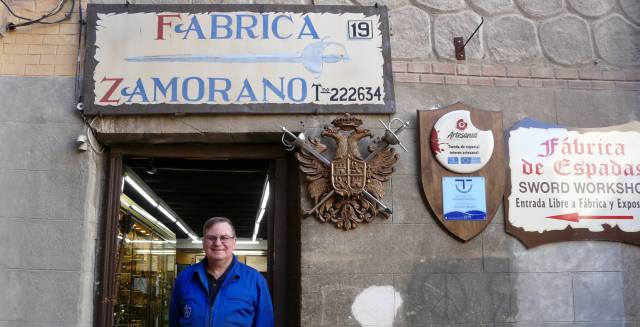 Mariano Zamorano outside of his shop.