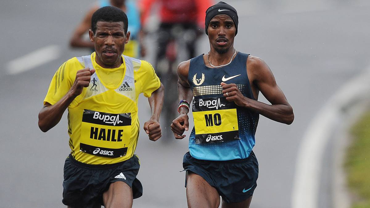 Gebrselassie y Farah, en una carrera en 2013.