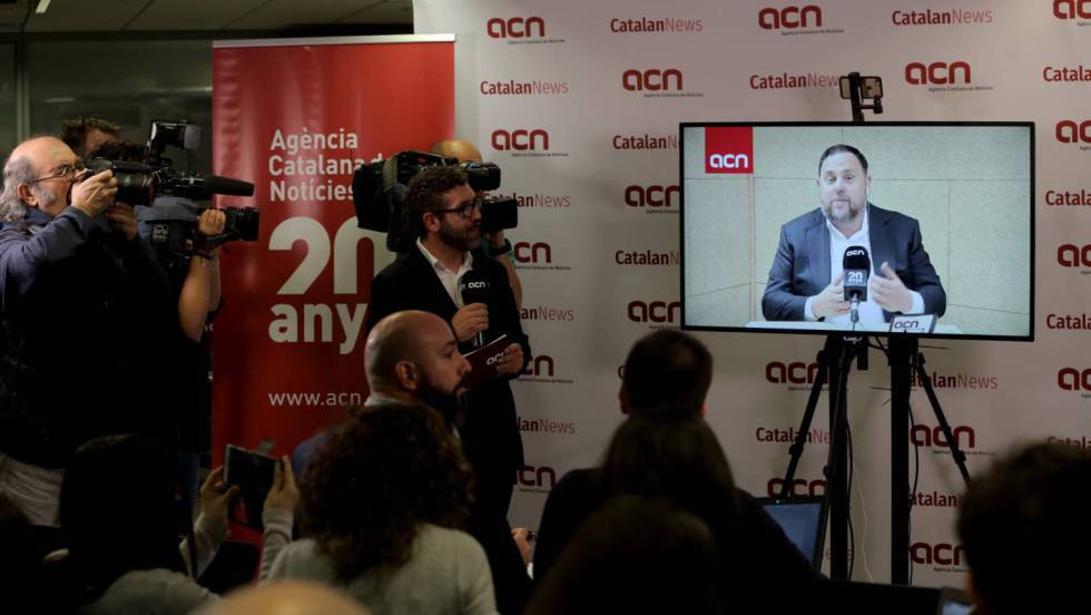 Oriol Junqueras habla desde la cárcel de Soto del Real. 