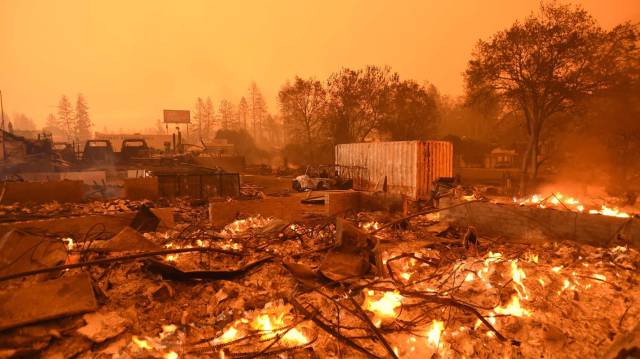 El incendio en Paradise, California, en 2018.