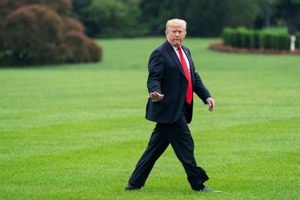 El presidente de Estados Unidos, Donald Trump, a su llegada a la Casa Blanca.