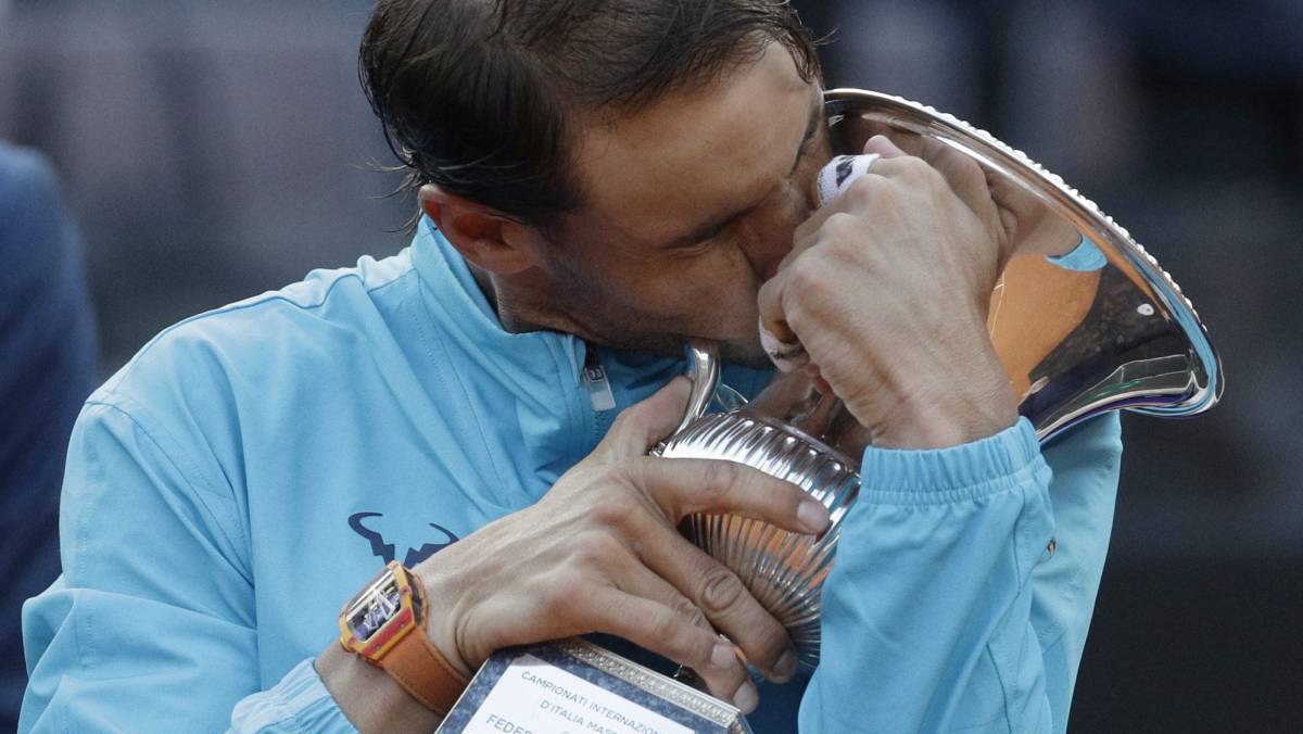 Nadal, tras ganar la final del Masters de Roma.