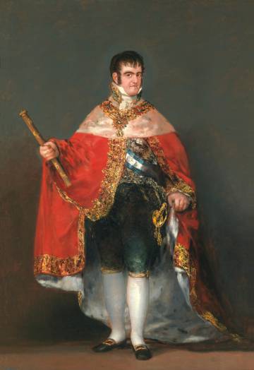 Goya pintó este retrato de Fernando VII entre 1814 y 1815, justo cuando el monarca regresó a España tras su exilio francés. El cuadro se encuentra actualmente en el Museo del Prado de Madrid.