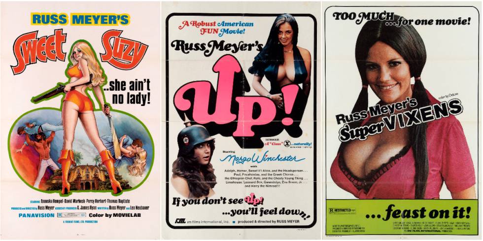 Los carteles de tres de las películas de Russ Meyer.