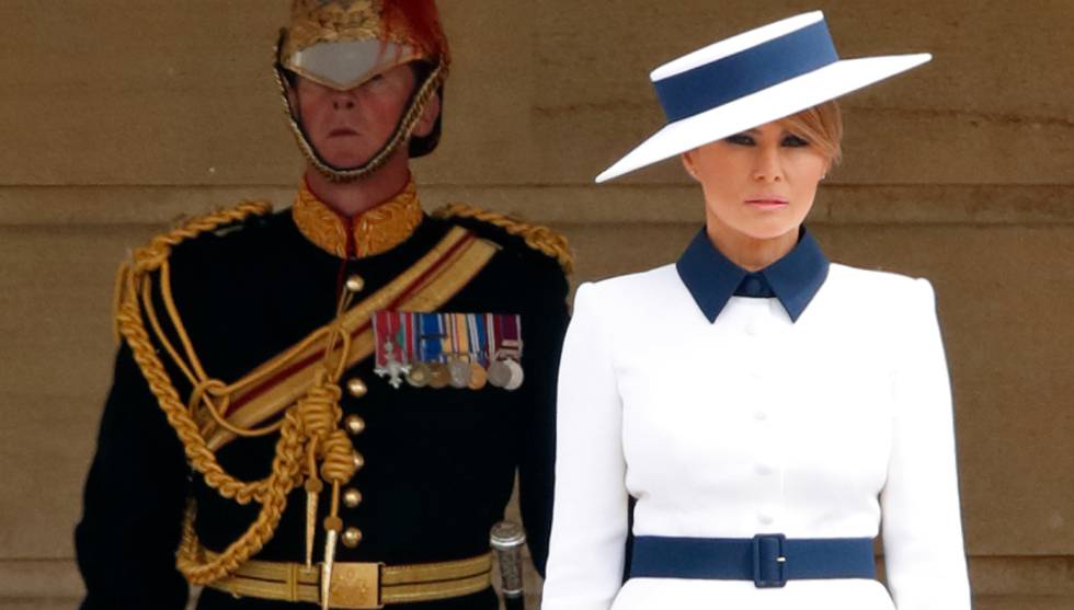 Melania Trump, en el palacio de Buckingham a su llegada a Londres.