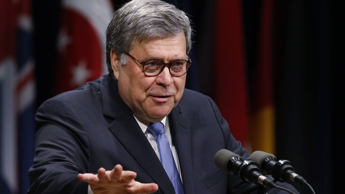El fiscal general de EE UU, William Barr.