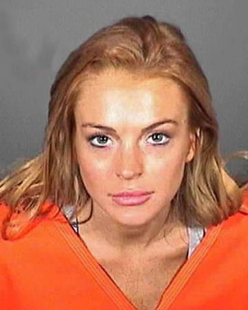 La foto policial de Lindsay Lohan cuando fue detenida por conducir bajo los efectos de sustancias tóxicas, en 2010.