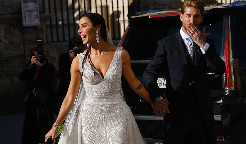 Sergio Ramos y Pilar Rubio, el 15 de junio tras contraer matrimonio en Sevilla.